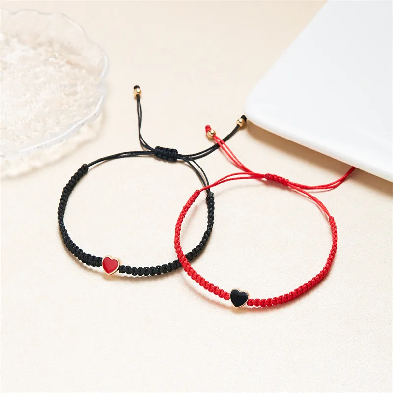 Set of 2 Colorful Heart Beaded Matching Bracelets for Couples Friendships Trendy Couple Bracelets Anniversary Valentines Gifts