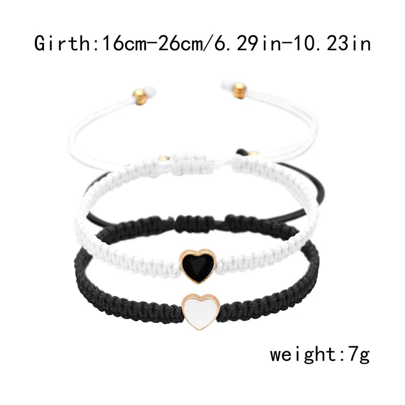 Set of 2 Colorful Heart Beaded Matching Bracelets for Couples Friendships Trendy Couple Bracelets Anniversary Valentines Gifts