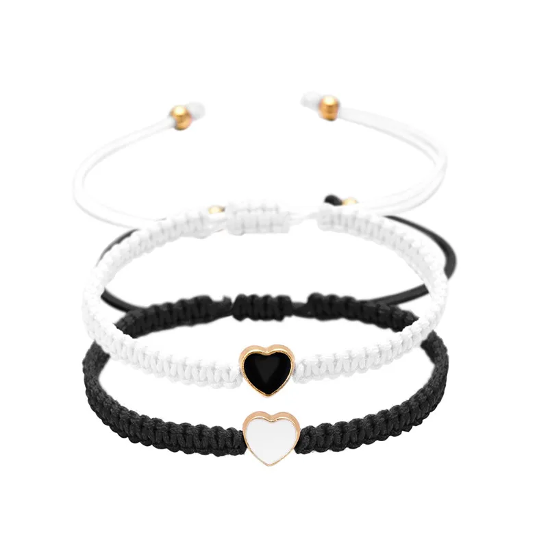 Set of 2 Colorful Heart Beaded Matching Bracelets for Couples Friendships Trendy Couple Bracelets Anniversary Valentines Gifts