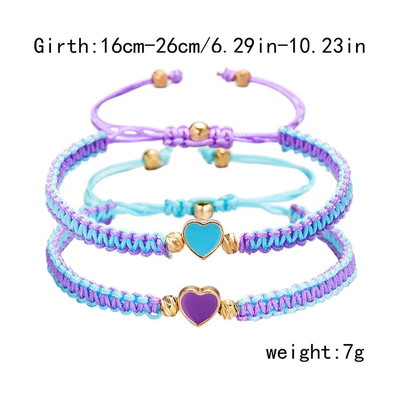 Set of 2 Colorful Heart Beaded Matching Bracelets for Couples Friendships Trendy Couple Bracelets Anniversary Valentines Gifts