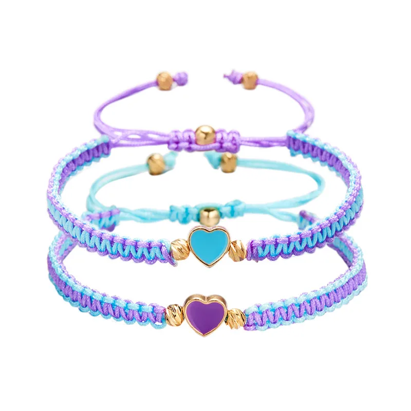 Set of 2 Colorful Heart Beaded Matching Bracelets for Couples Friendships Trendy Couple Bracelets Anniversary Valentines Gifts