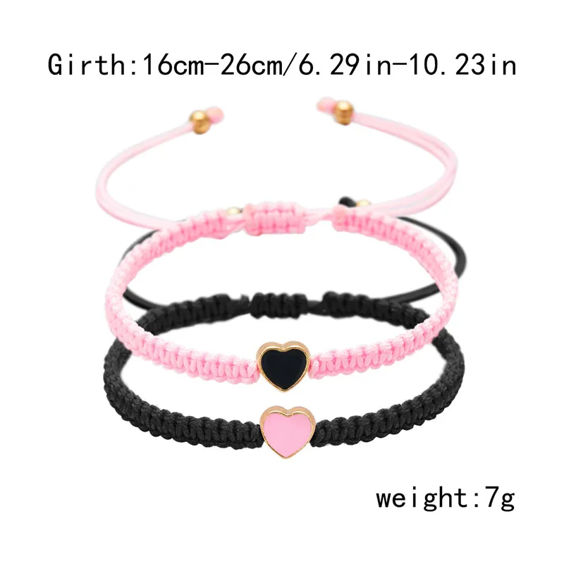 Set of 2 Colorful Heart Beaded Matching Bracelets for Couples Friendships Trendy Couple Bracelets Anniversary Valentines Gifts