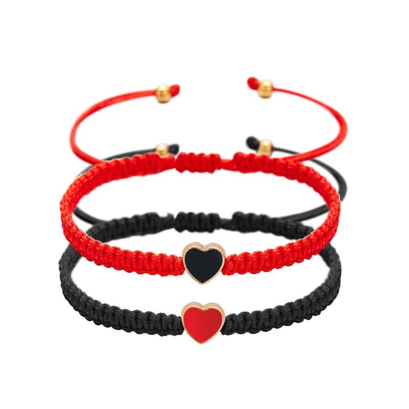 Set of 2 Colorful Heart Beaded Matching Bracelets for Couples Friendships Trendy Couple Bracelets Anniversary Valentines Gifts
