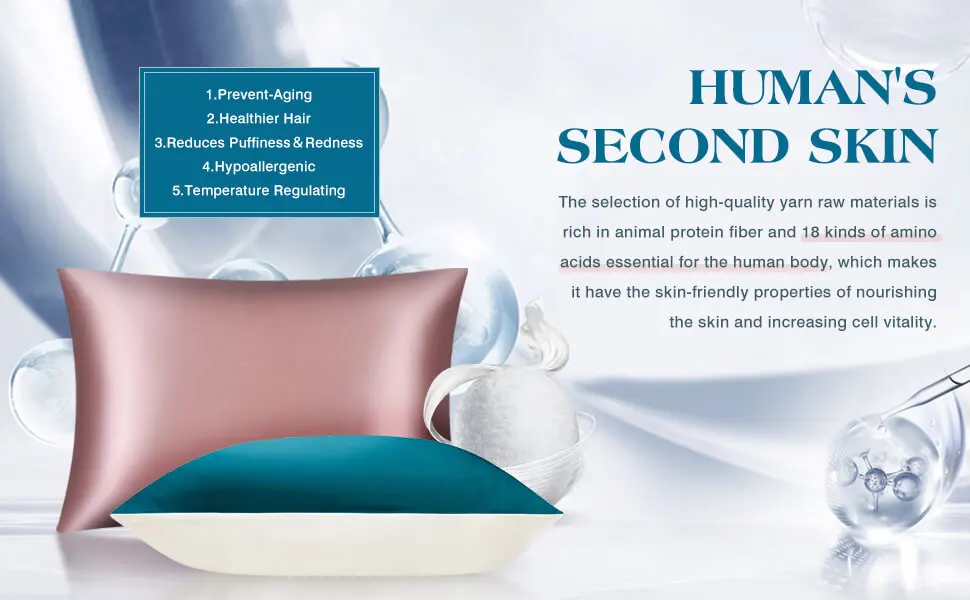 DISANGNI 100% Pure Mulberry Silk Pillowcase for Hair and Skin, Natural Silk Front with Soft Breathable Back, Luxury Pillow Cover