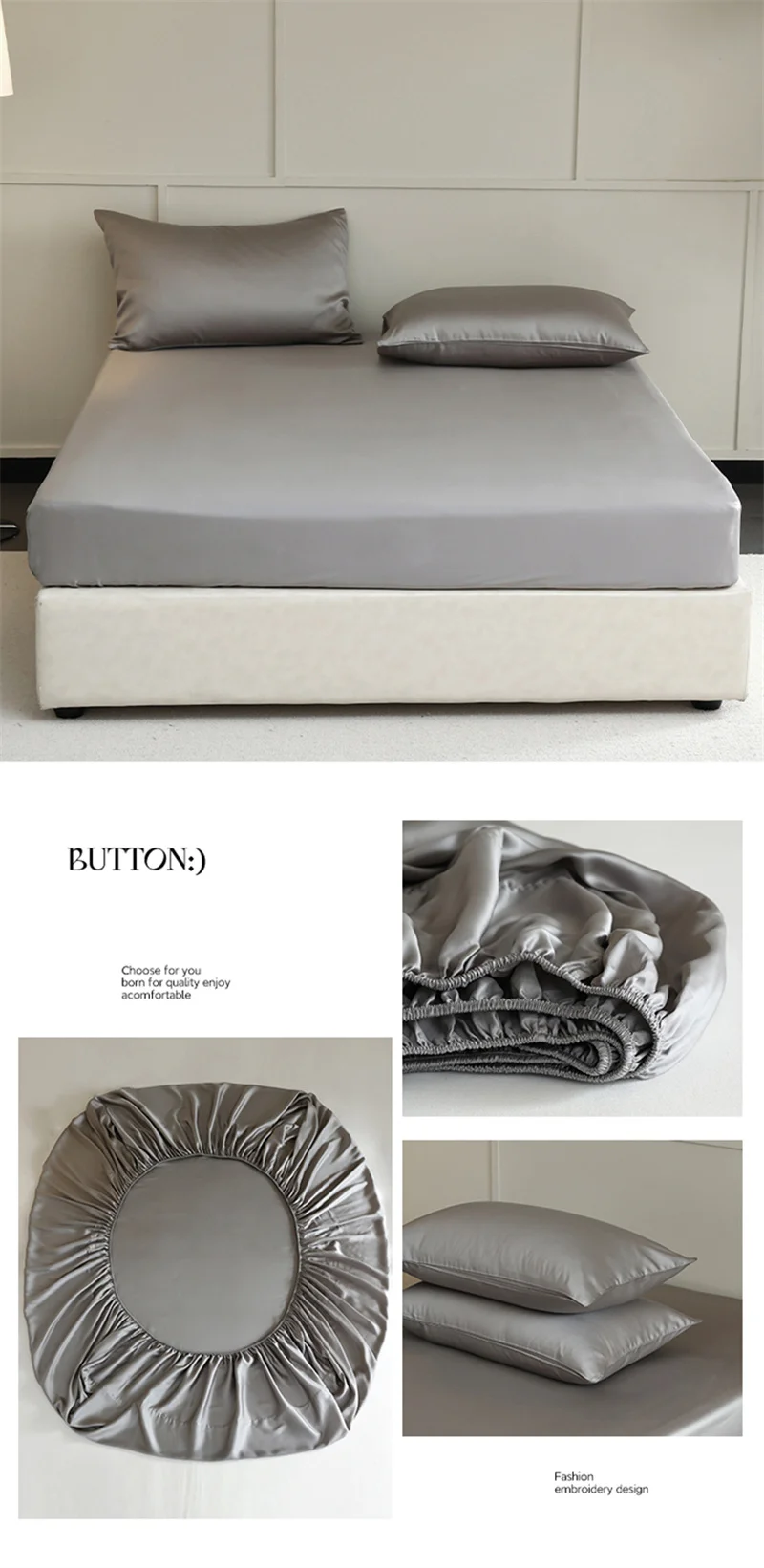 Luxurious Mulberry Silk Fitted Sheet with Elastic Bands Full Around Mattress Cover Smooth Non-Slip Bed Cover 100/120/160/180/200