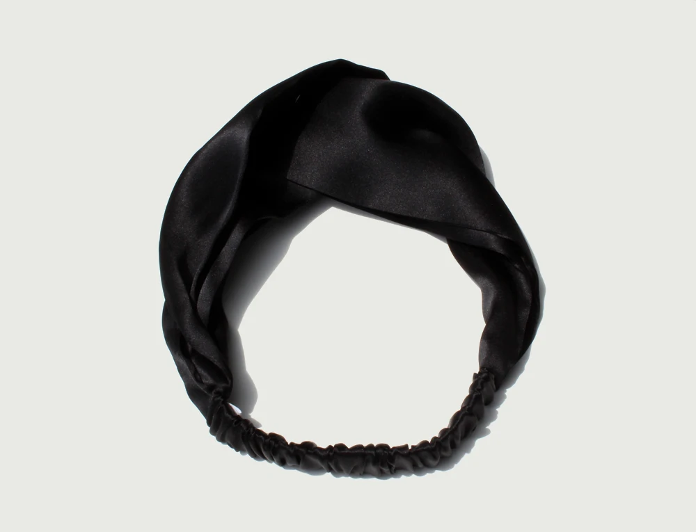100% Mulberry Silk Headbands for Women Vintage Cross Elastic Head Wrap Hair Accessories 16 Momme