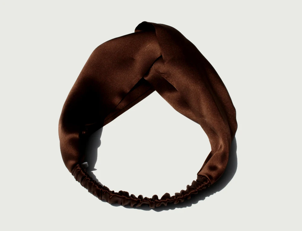 100% Mulberry Silk Headbands for Women Vintage Cross Elastic Head Wrap Hair Accessories 16 Momme