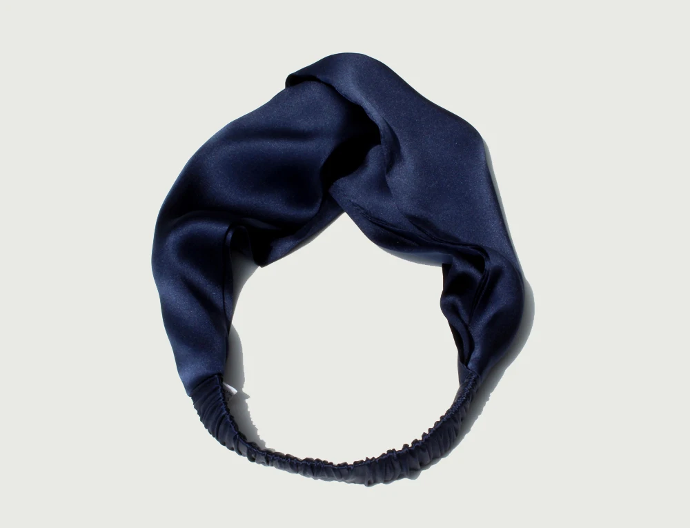 100% Mulberry Silk Headbands for Women Vintage Cross Elastic Head Wrap Hair Accessories 16 Momme