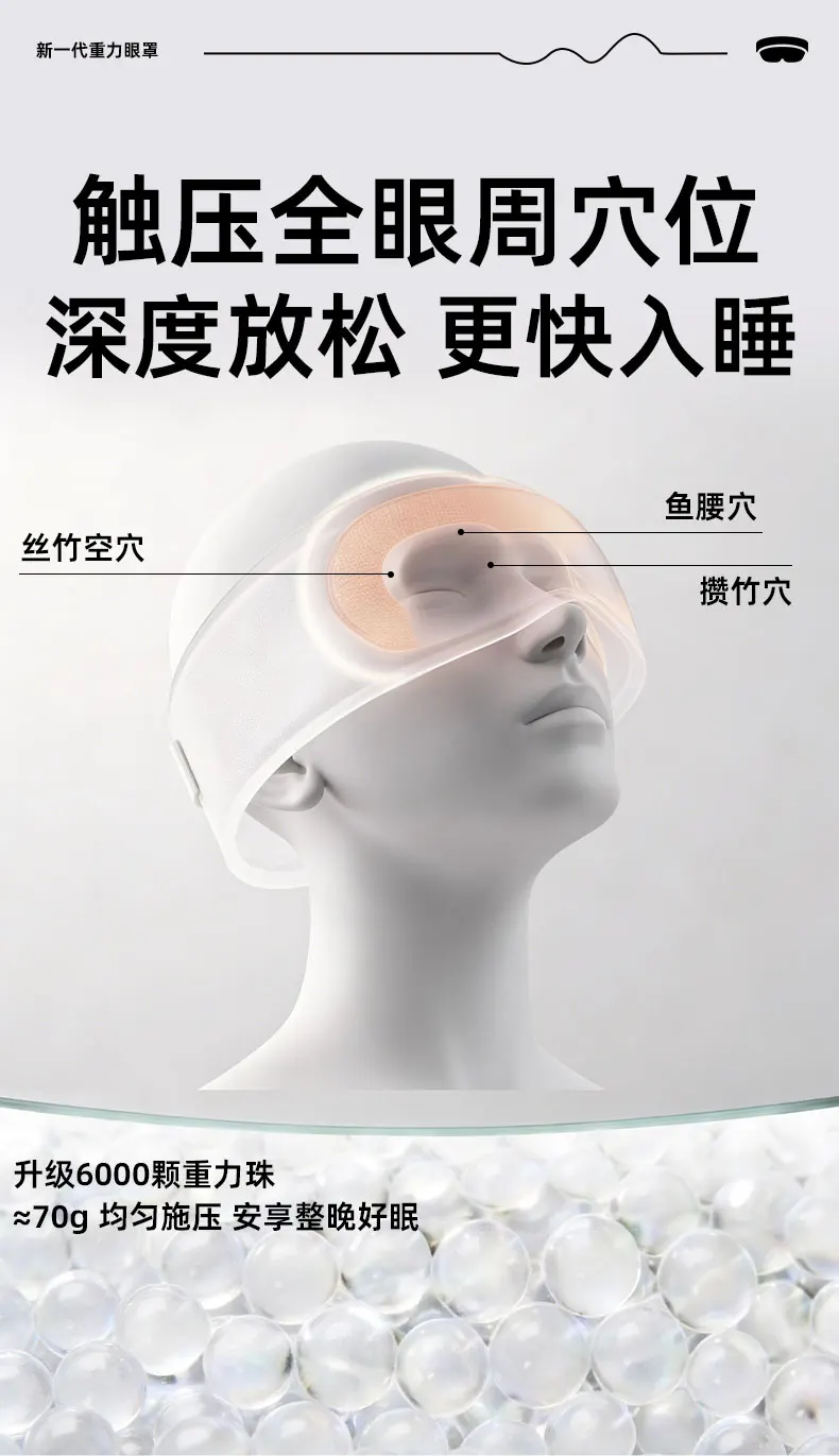 2-In-1 3D Full-coverage Eye Mask Weighted Eye Mask for Sleeping with Ear Cover Noise & Light-blocking Eye Mask for Side Sleeper