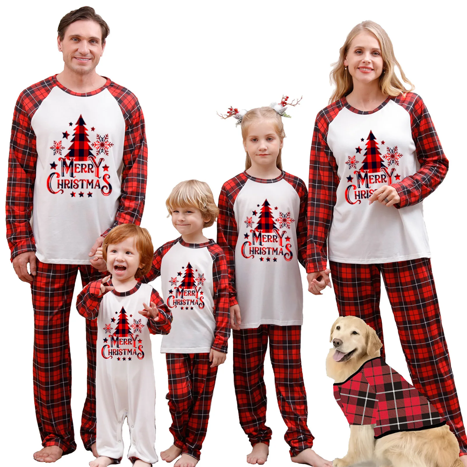 Christmas Family Matching Outfits Mom Dad Kids 2 Pieces Pajamas Set Baby Rompers Casual Loose Sleepwear Xmas Family Look Pyjamas