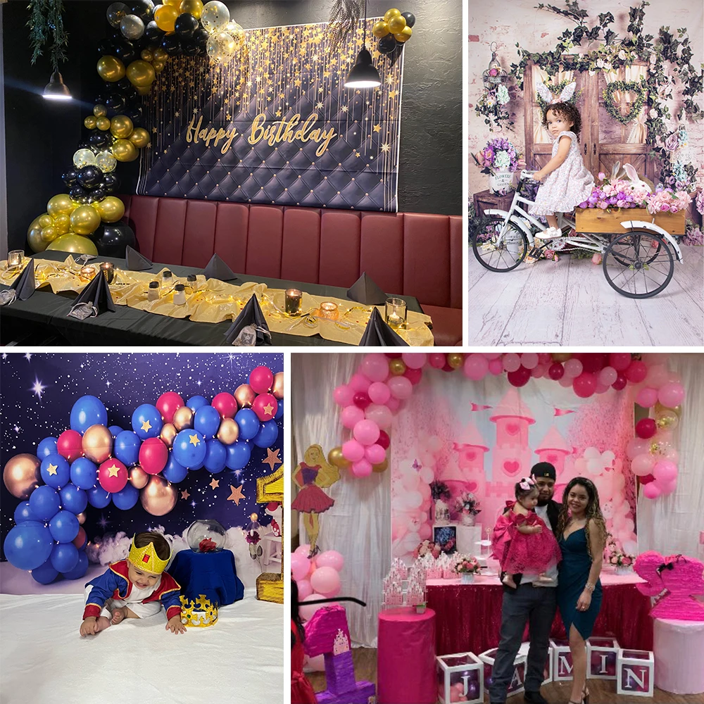 Golden Black Birthday Party Background, 18-40-50-60-Year-Old Photography Background, Photo Booth Logo, Poster Background Banner