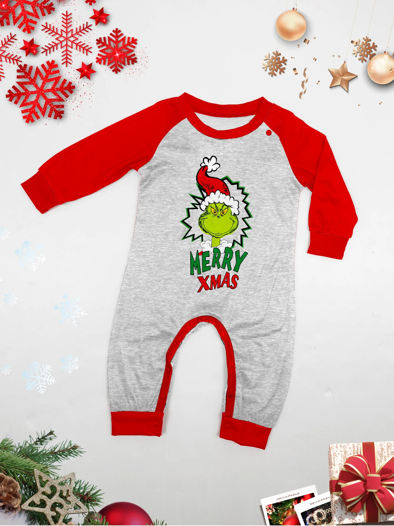 Christmas family clothing, 2-piece set of autumn and winter Christmas home wear and pajamas for a family of three
