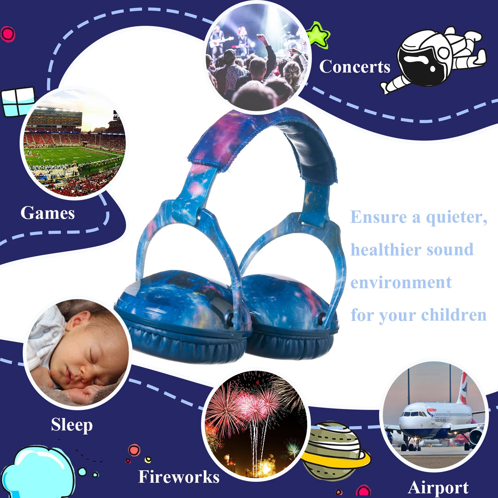 PROTEAR Kids Noise Cancelling Headphones 25dB NRR Hearing Protection Sound Proof for Toddler Safety Earmuff for Concert Airplane