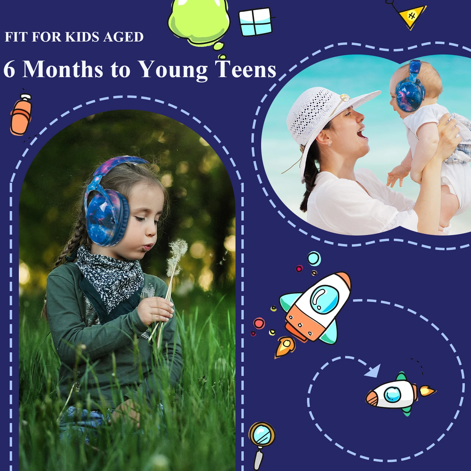 PROTEAR Kids Noise Cancelling Headphones 25dB NRR Hearing Protection Sound Proof for Toddler Safety Earmuff for Concert Airplane