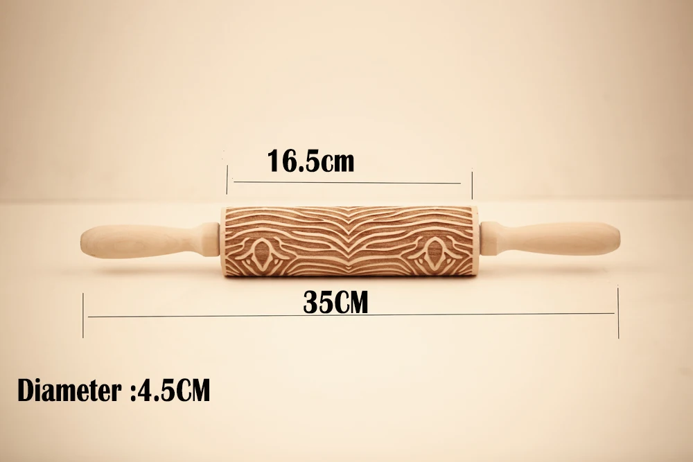Arjmide 35X4.5CM European Retro Flower Window Grilles Deep Engraved Wooden Embossed Cookies Rolling Pin for Baking 3D Mold ZM006