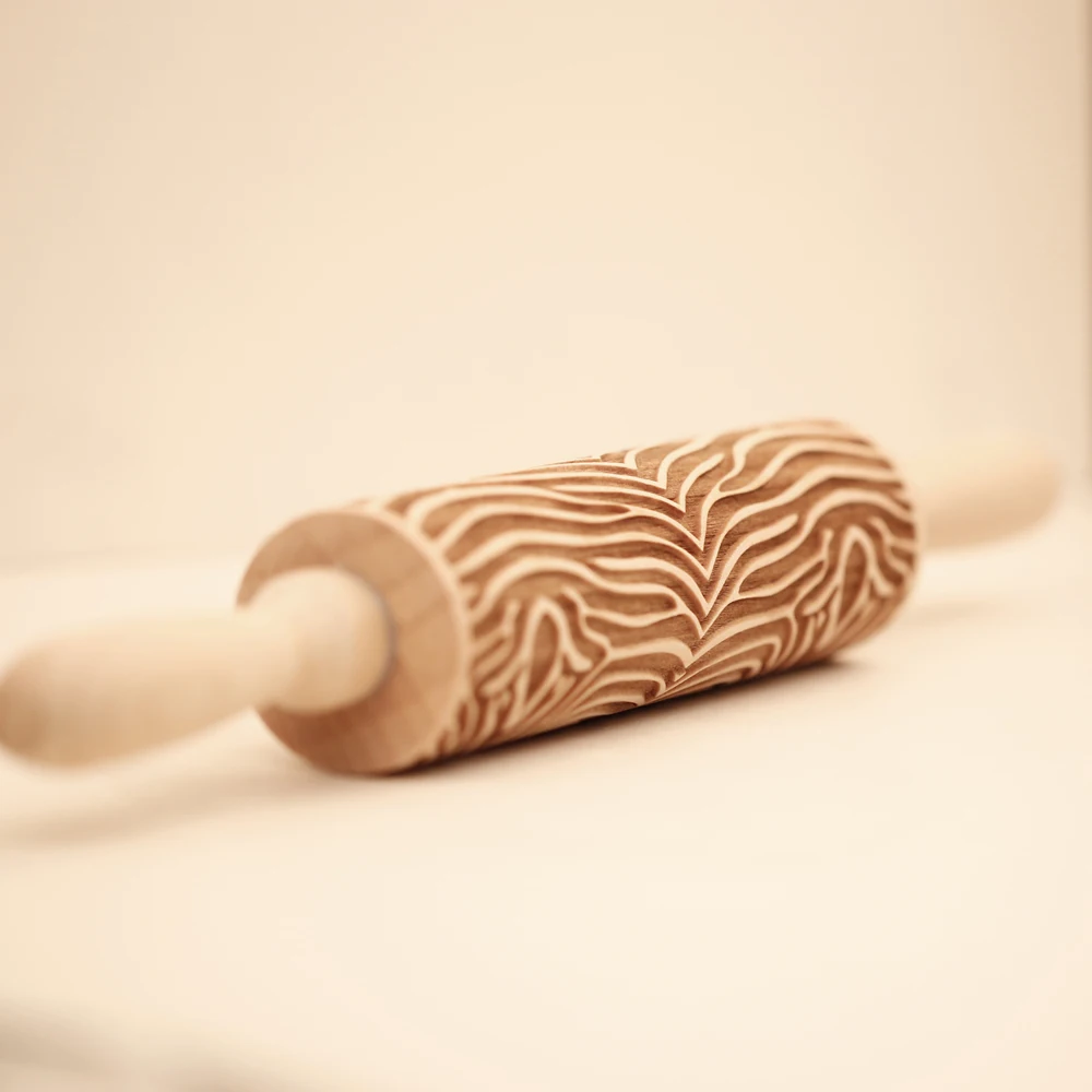 Arjmide 35X4.5CM European Retro Flower Window Grilles Deep Engraved Wooden Embossed Cookies Rolling Pin for Baking 3D Mold ZM006