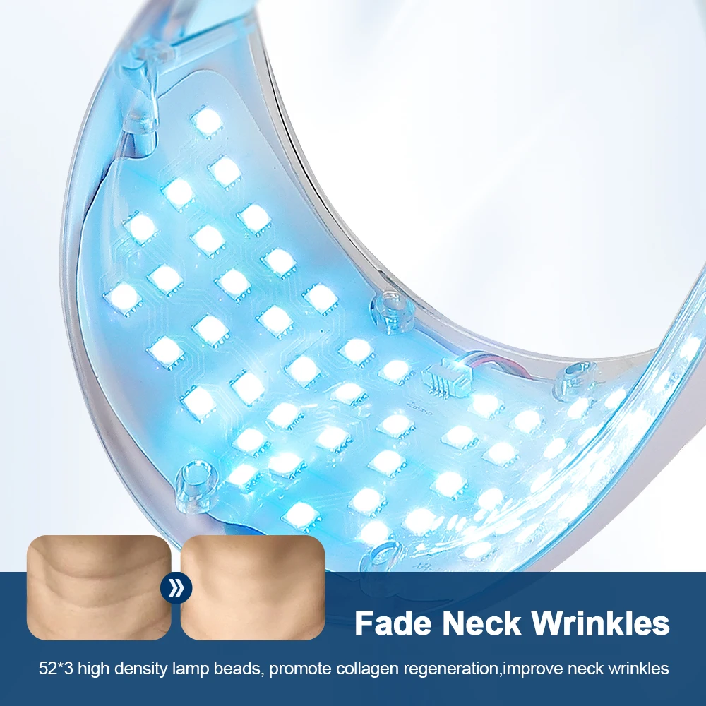 Neck LED Lift Mask Photon Anti-Wrinkle Skin Tightening Neck Beauty Device Skin Brighten Rejuvenation Neck Wrinkle Remover