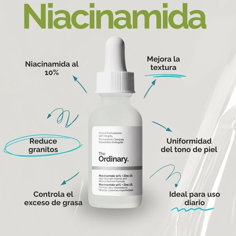 The Ordinary Niacinamide 10% + Zinc 1% Serum 30ml Essence Suitable for Acne-prone Skin Can Smooth Brighten Support The Skin