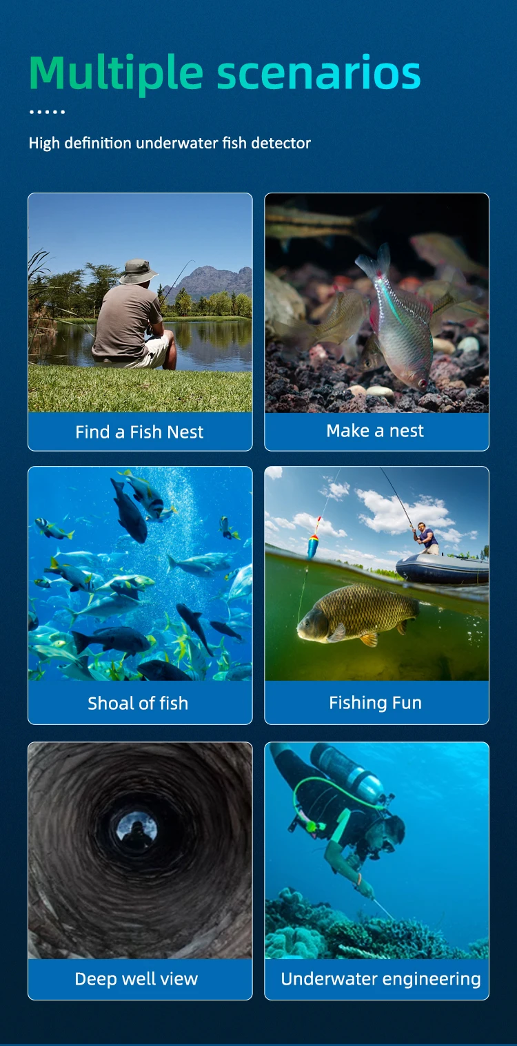 Dodosee 220° Underwater Fishing Camera Handheld 1080P 4.3'' LCD Fish Finder Portable Fish Depth Finder Water With Night Vision