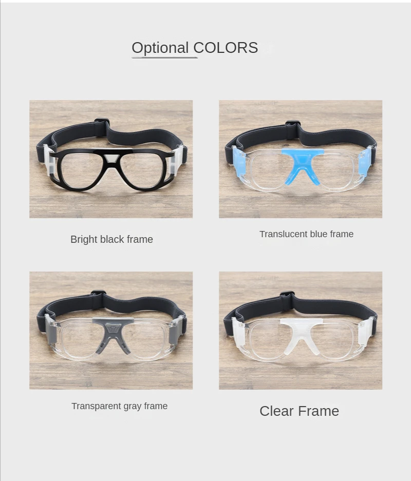Myopia Basketball Glasses Sport Eyewear Football Anti-Collision Glasses Aspheric Color Photosensitive Changing Spectacle Lenses