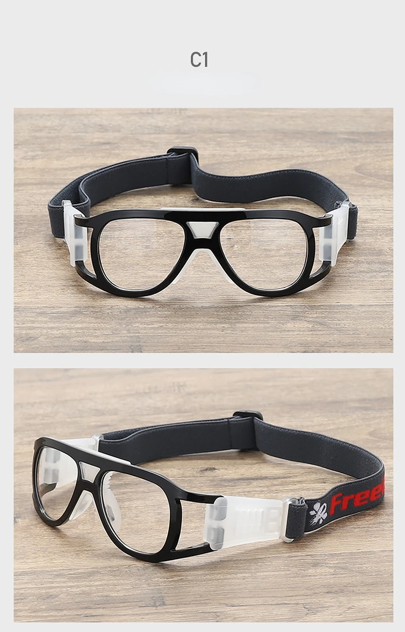 Myopia Basketball Glasses Sport Eyewear Football Anti-Collision Glasses Aspheric Color Photosensitive Changing Spectacle Lenses