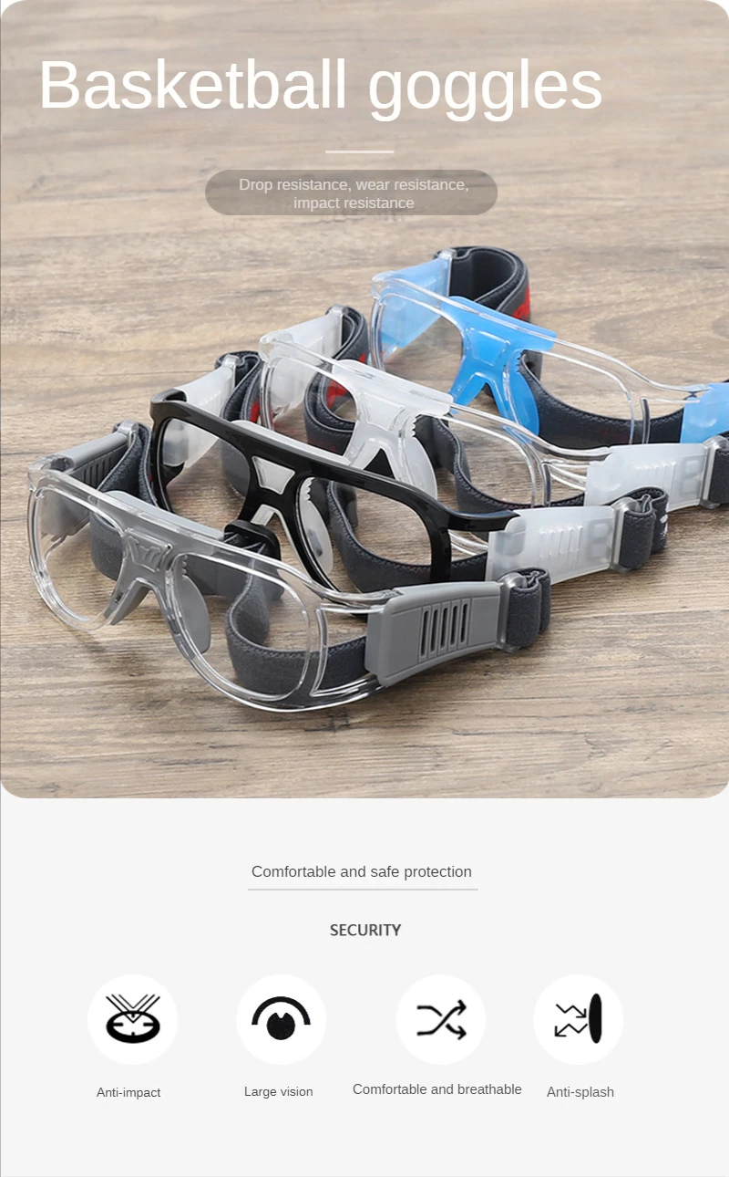 Myopia Basketball Glasses Sport Eyewear Football Anti-Collision Glasses Aspheric Color Photosensitive Changing Spectacle Lenses