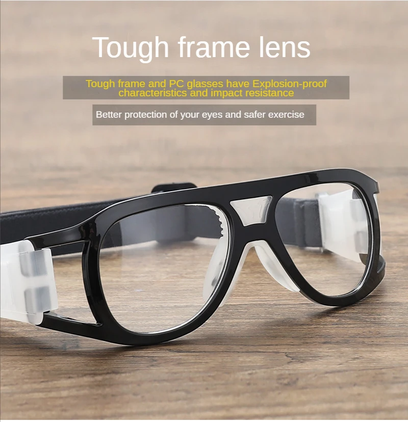 Myopia Basketball Glasses Sport Eyewear Football Anti-Collision Glasses Aspheric Color Photosensitive Changing Spectacle Lenses