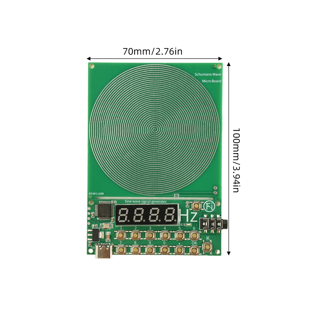 7.83HZ Schumann Wave Generator 0.01Hz~100000Hz Adjustable Frequency Sine Wave Generators 3.5MM Audio Resonator DC5V Type-C Port