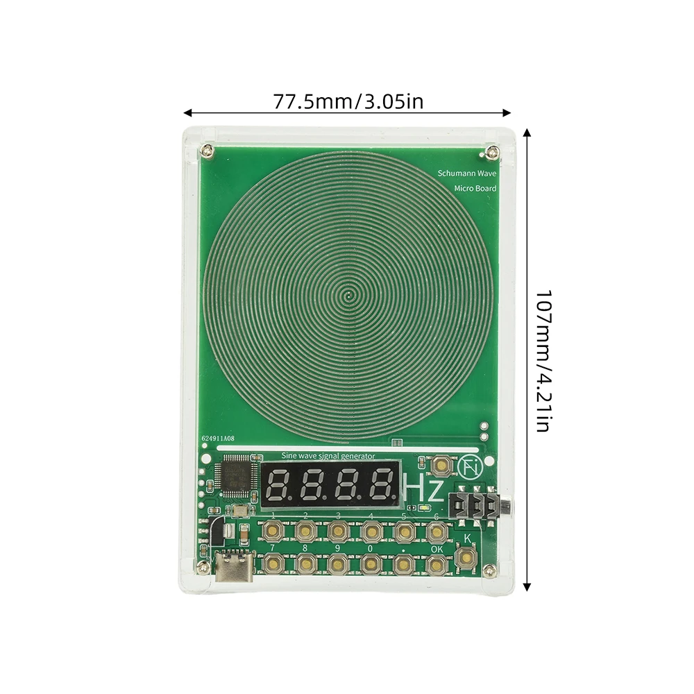 7.83HZ Schumann Wave Generator 0.01Hz~100000Hz Adjustable Frequency Sine Wave Generators 3.5MM Audio Resonator DC5V Type-C Port