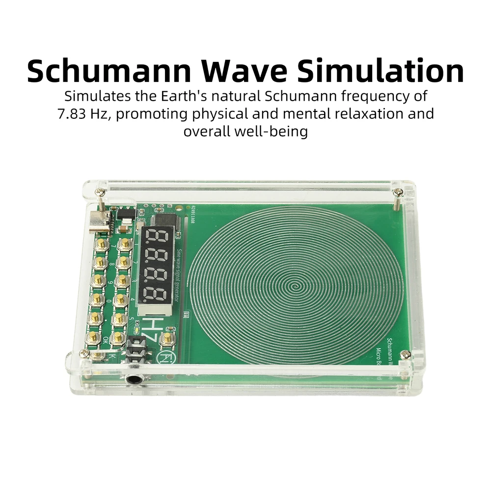 7.83HZ Schumann Wave Generator 0.01Hz~100000Hz Adjustable Frequency Sine Wave Generators 3.5MM Audio Resonator DC5V Type-C Port
