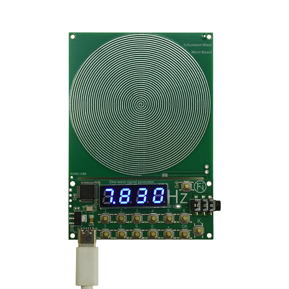 7.83HZ Schumann Wave Generator 0.01Hz~100000Hz Adjustable Frequency Sine Wave Generators 3.5MM Audio Resonator DC5V Type-C Port