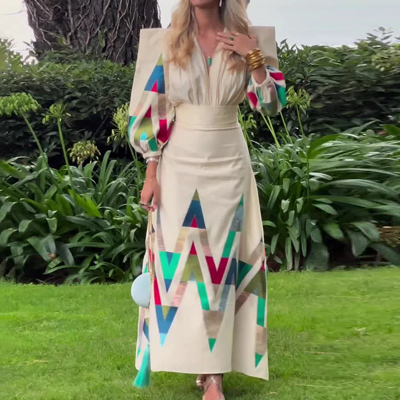 New 2026 Spring Sequined Women's Two Piece Fashion V-neck Long Sleeved Pullover Suit Casual High Waist A-line Skirt Banquet Set