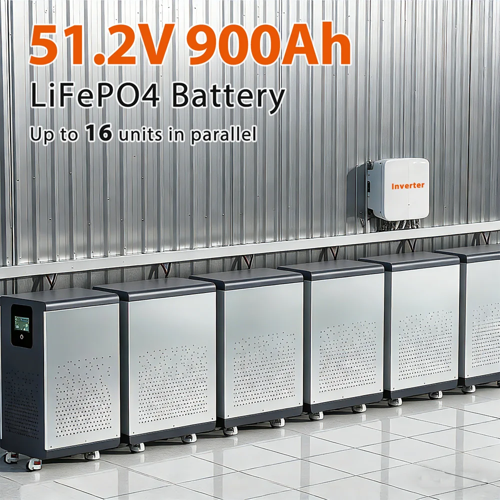 LiFePO4 48V 900Ah Lithium Battery with WiFi&Bluetooth 51.2V 100Ah 200Ah 300Ah 600Ah Solar Battery for Off-Grid RV Solar No Tax