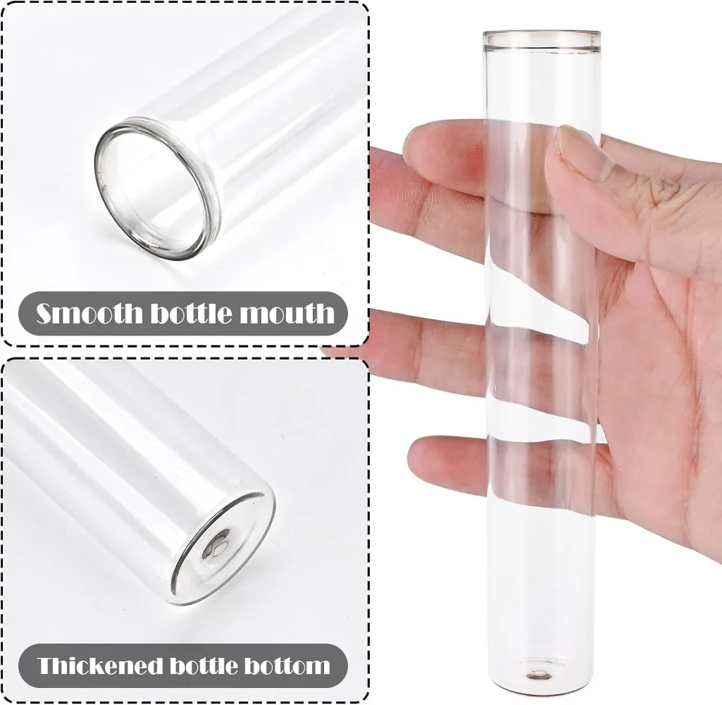 Wall Hanging Hydroponic Plant Propagation Glass Vase Transparent Tubes Vase  with Wooden Desktop Home Office Garde Decoration