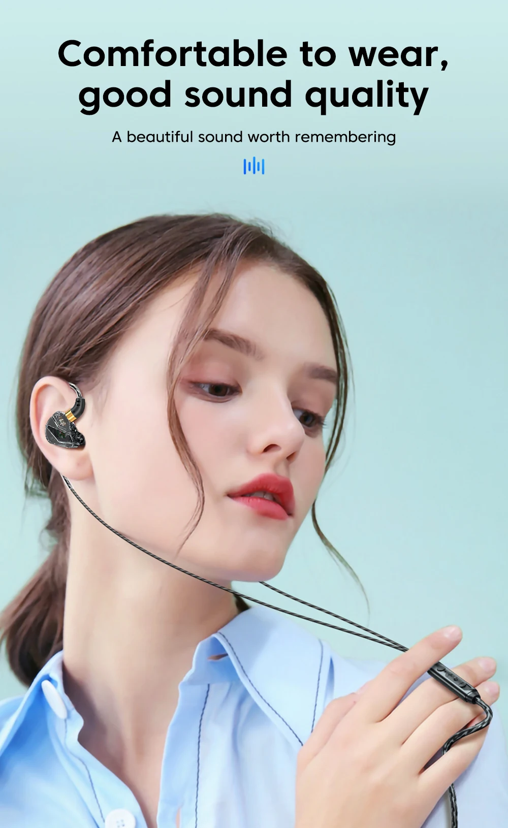 Type-C Wired Headphones In-Ear Sports Heavy Bass Gaming Earphones With Mic Volume Adjustment Call Line Control Cellphones Earbud