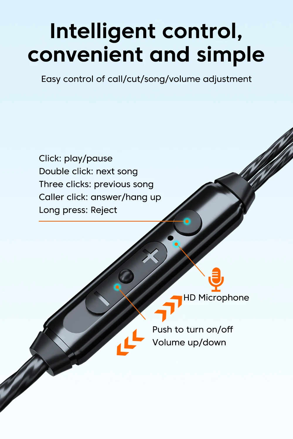 Type-C Wired Headphones In-Ear Sports Heavy Bass Gaming Earphones With Mic Volume Adjustment Call Line Control Cellphones Earbud