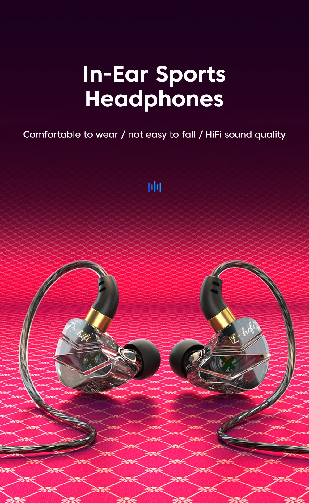 Type-C Wired Headphones In-Ear Sports Heavy Bass Gaming Earphones With Mic Volume Adjustment Call Line Control Cellphones Earbud
