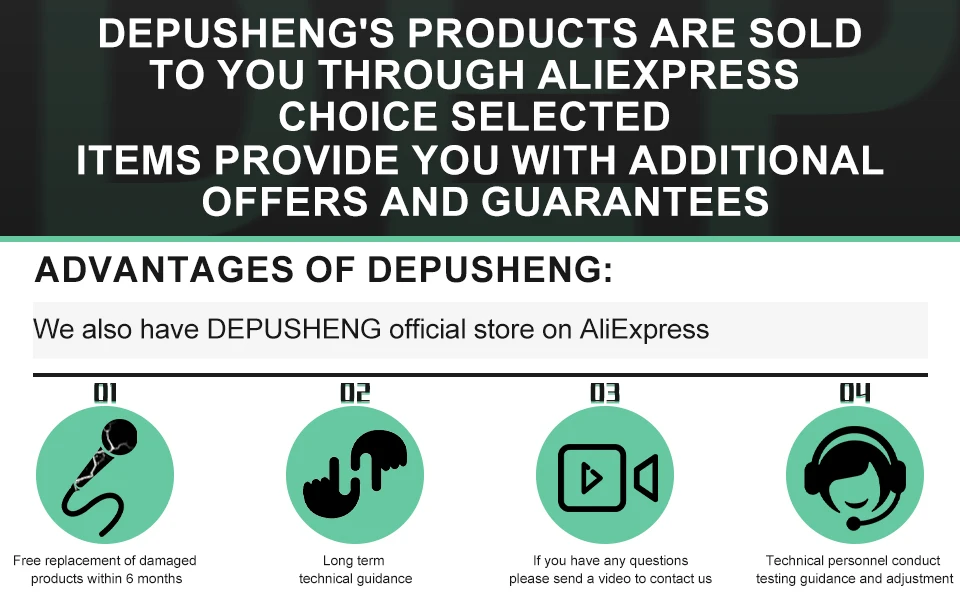 Depusheng Wireless In-Ear Monitor System Portable and Rechargeable Transmitter and Receiver for Stage Performance