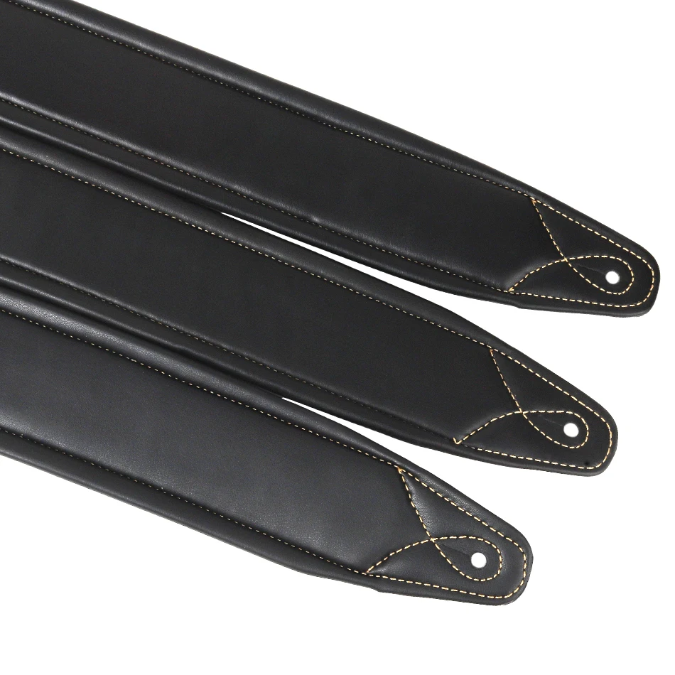 Soldier High Quality Genuine Leather Real Cowhide Guitar Strap for Electric Bass Guitar Adjustable Padded Belt Black Browm Color