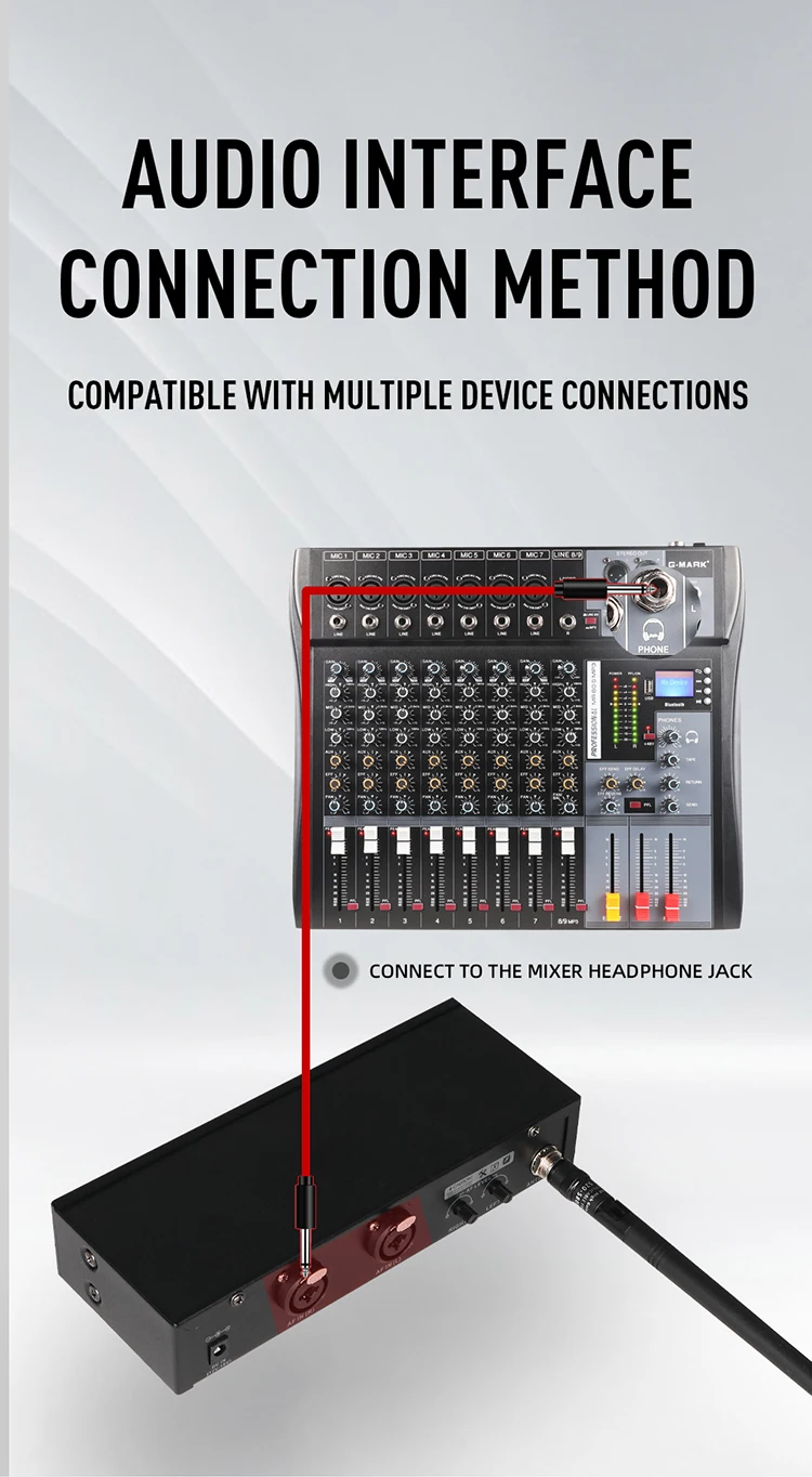 Wireless In Ear Monitor G-MARK SR100 UHF Stage Return Studio Frequency Selectable For Guitar Band Performance DJ Party
