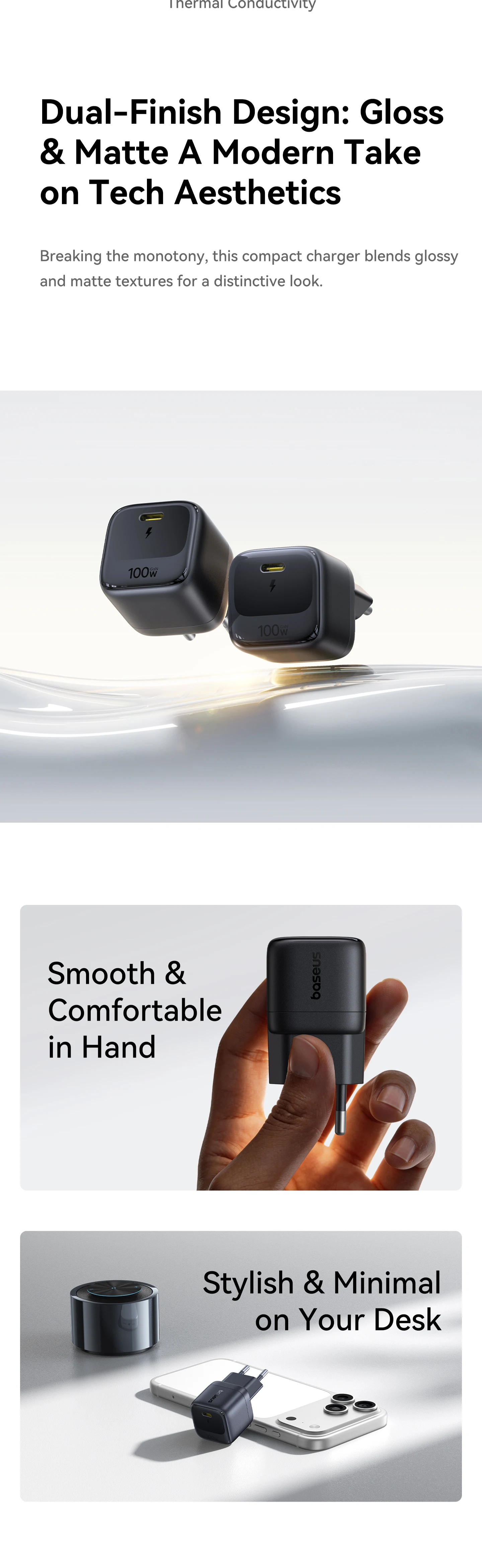 【New Sale】Baseus Mini 100W Fast Charger USB C Charger Quick Charging For iPhone 17 16 15 Pro Max iPad Xiaomi Fast Charger GaN