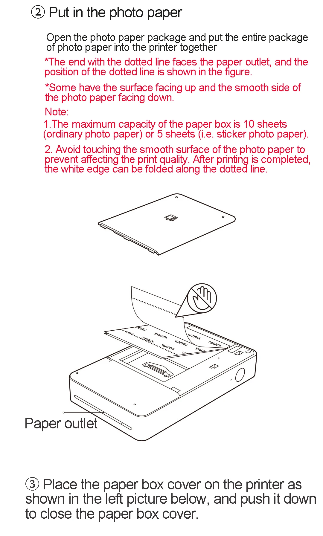 Xiaomi Portable Dye-Sublimation Photo Paper/Stickers 50 Sheets Original zink Mijia Pocket Printer Self-adhesive Photo Paper