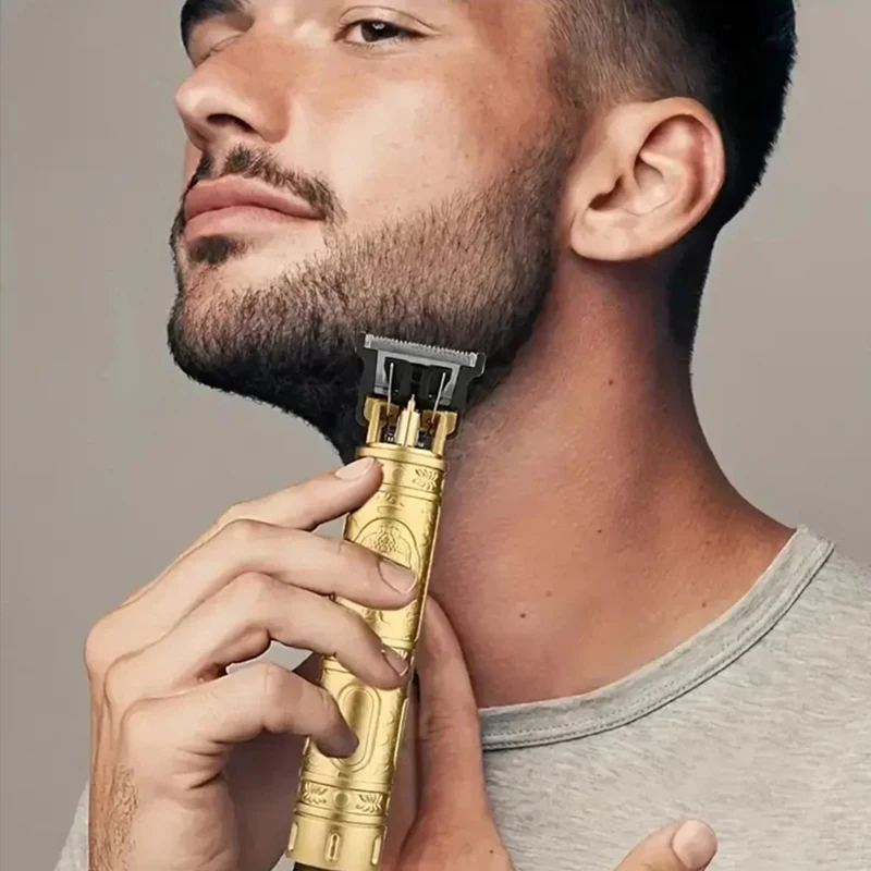Electric Hair Clipper for Men Professional Barber Shaver Beard Trimmer Dragon Buddha Design Body Hair Cutting Machine USB