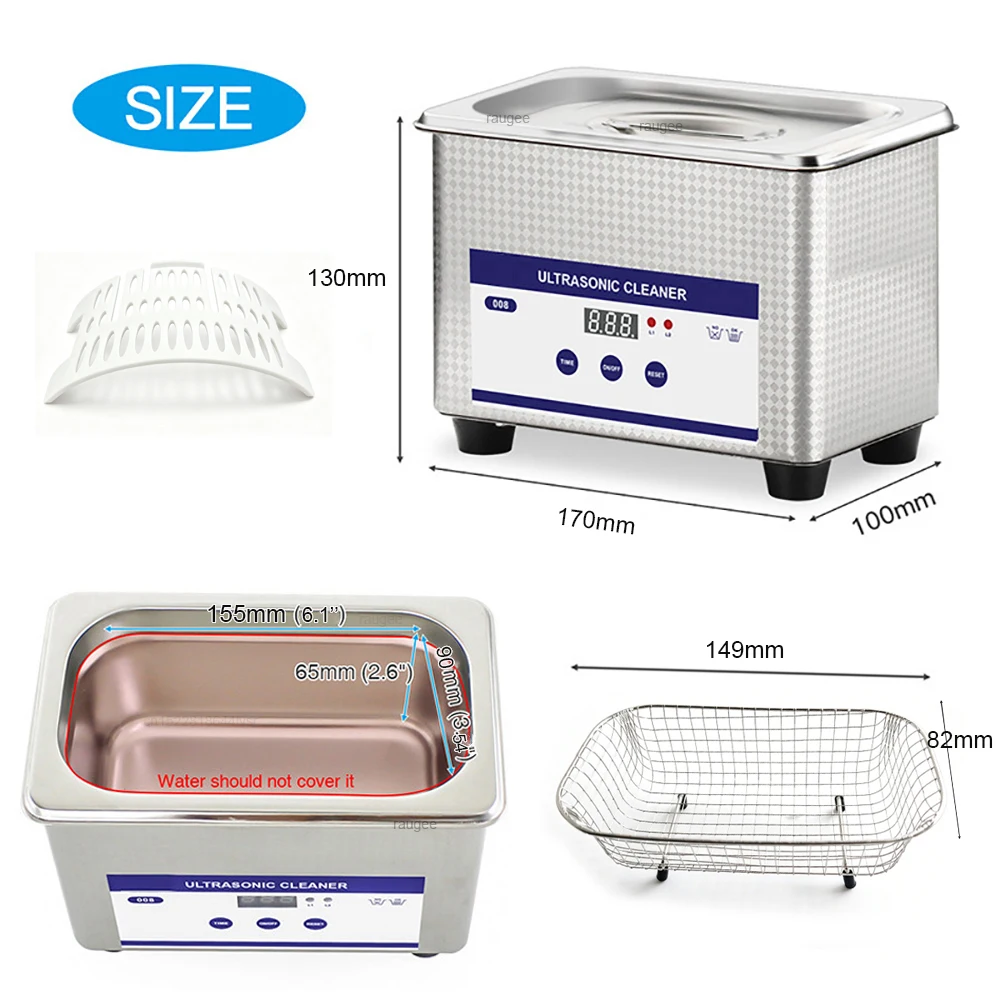Ultrasonic Cleaner Ultrasound Glasses Jewelry Cleaner 40KHZ High Frequency Ultrasonic Washing Bath for Glasses Jewelry Cleaning