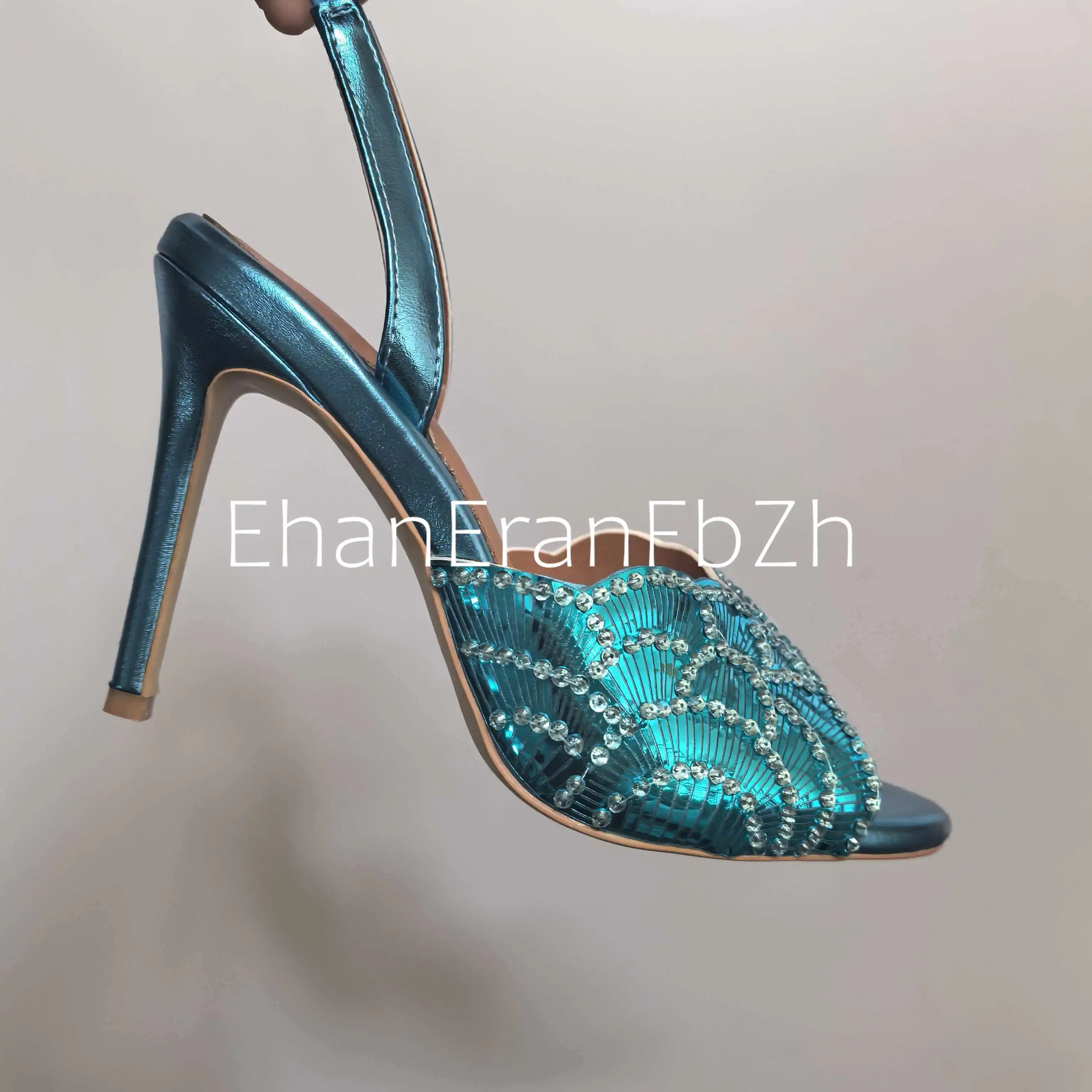 2026Fashionable Women's Summer New Sexy Sequined Slim High-heeled Sandals, Women's Wedding Party Plus Size Sandals