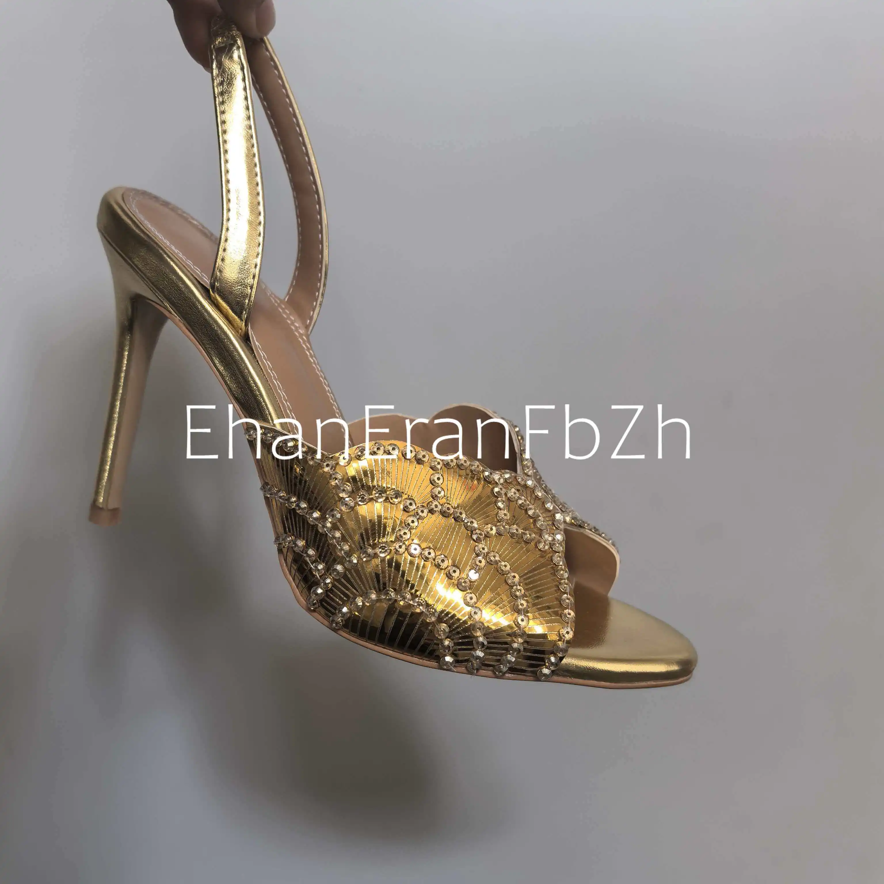 2026Fashionable Women's Summer New Sexy Sequined Slim High-heeled Sandals, Women's Wedding Party Plus Size Sandals