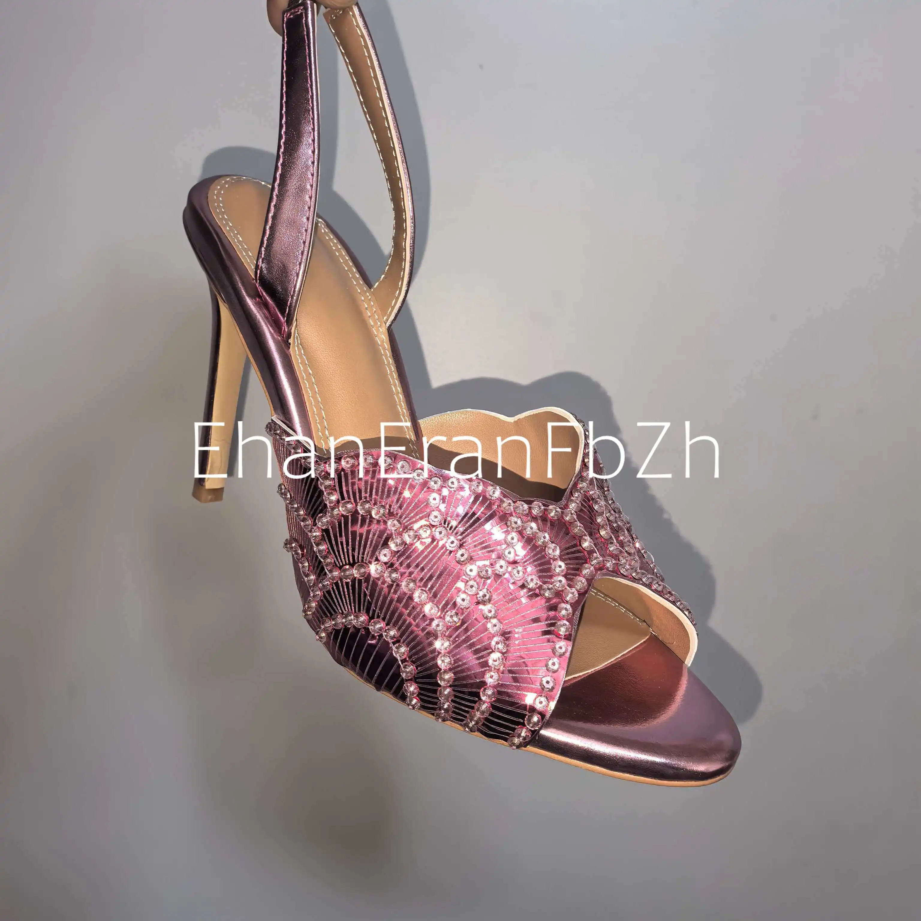 2026Fashionable Women's Summer New Sexy Sequined Slim High-heeled Sandals, Women's Wedding Party Plus Size Sandals