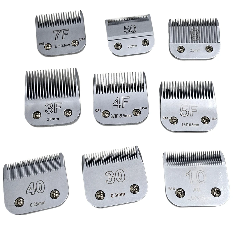 3F,4F,5F,7F,9#,10#,30#,40#,50# Professional Pet Dog Clipper Blade For Most Andis,Oster A5,Wahl KM Animals Clippers