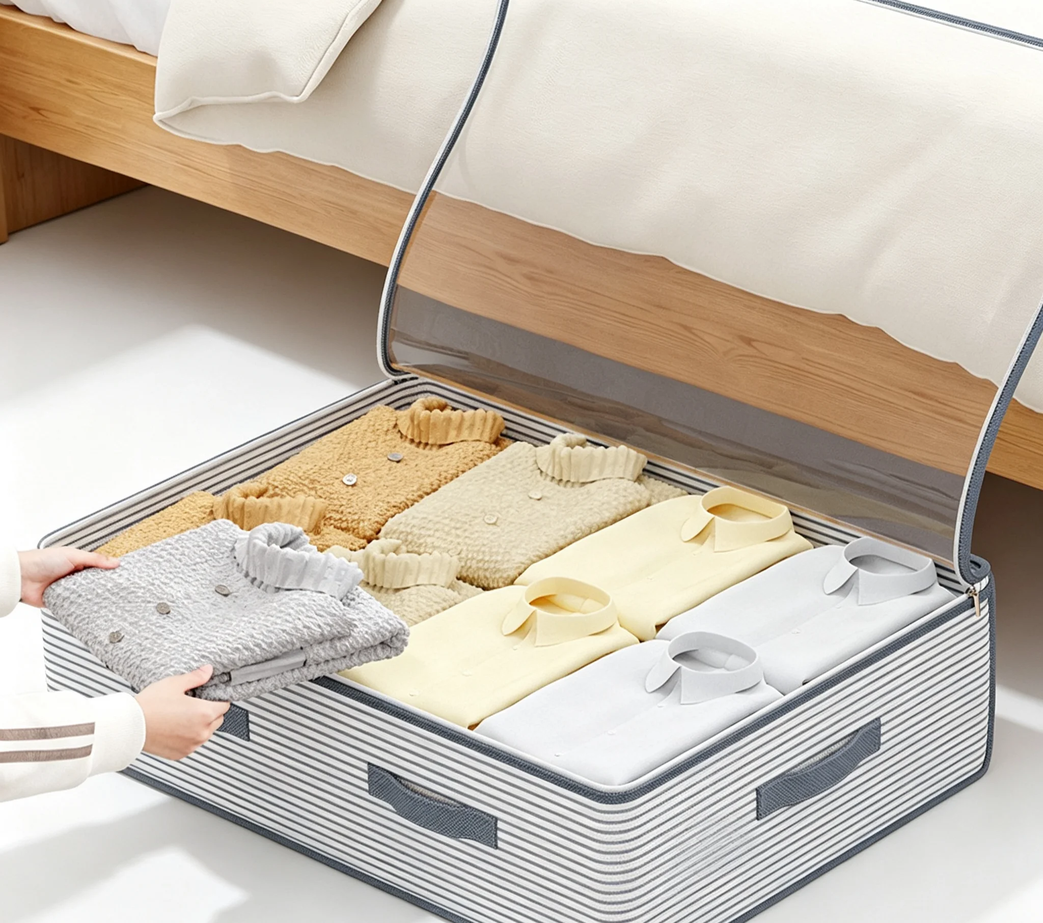 1pc Under-bed Storage Bag for Clothes / Large Capacity Dust-proof Storage Bag