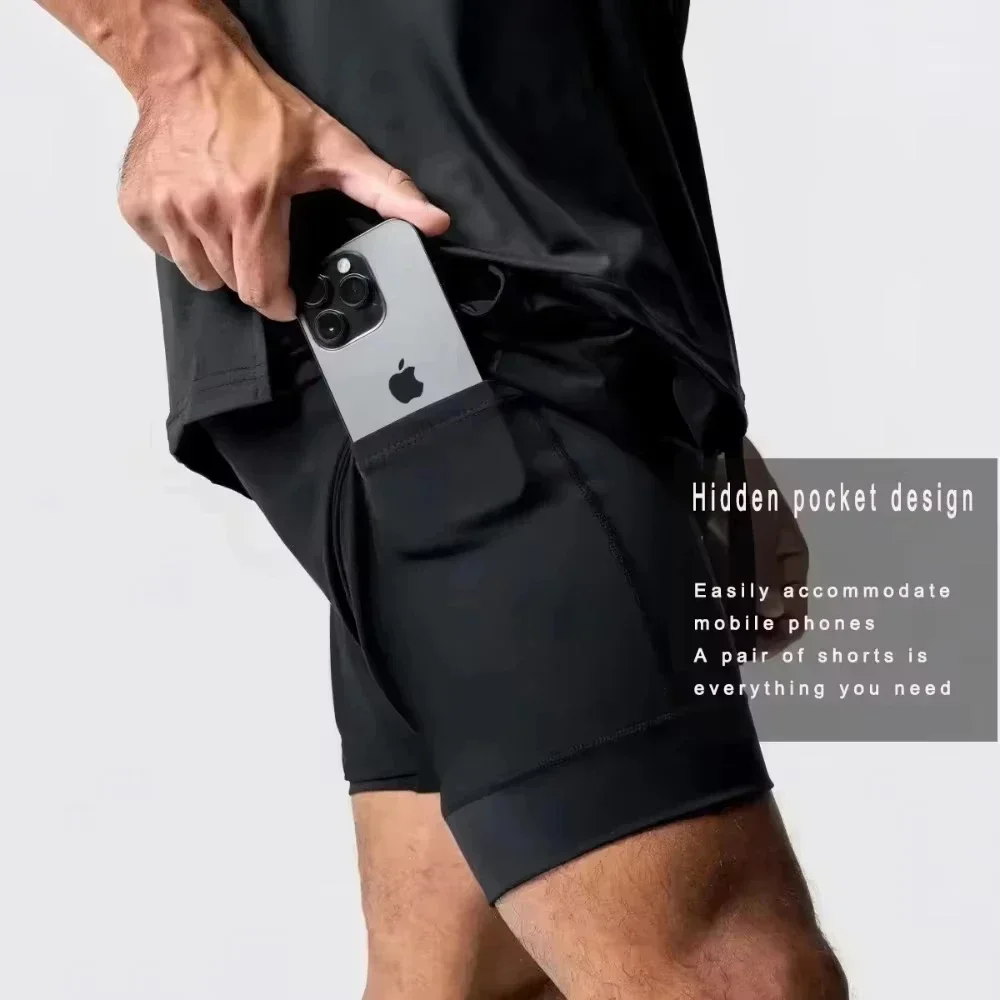 2026 Summer Jujutsu Kaisen Men's Cosplay Shorts Double-layer Two-in-one Shorts Quick-drying Fake Two-piece Unisex Shorts